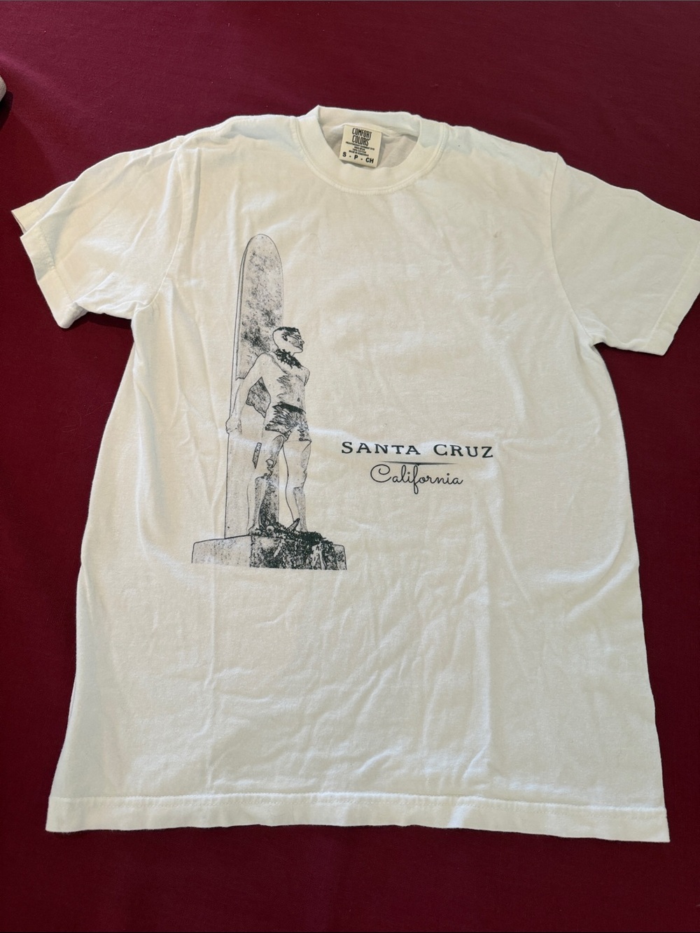 Santa Cruz Skateboards White Short-Sleeve Surf Statue Graphic Tee